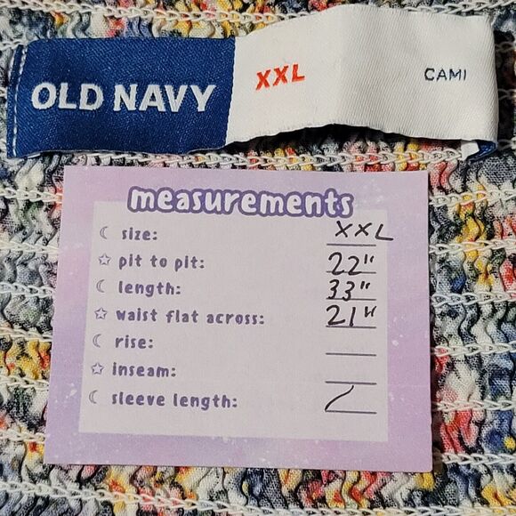OLD NAVY Ditsy Floral Cami Mini Dress Size XXL Ruffle Smocked Pockets Tie - Picture 2 of 9